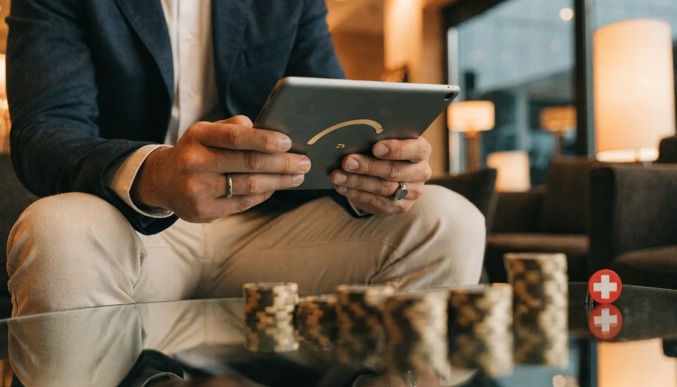 Schweizer Casino Lounge mit Cashback-Thema
